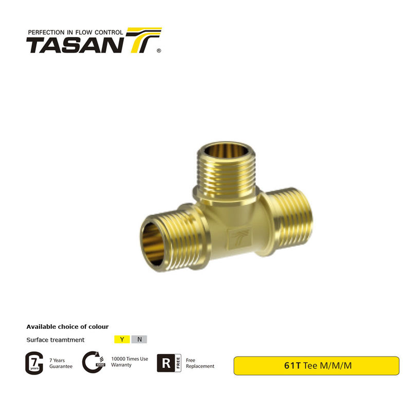 M/M/M Messing T Connector Messing Mannelijke Tee Fitting 1/4inch '~2inch 61T